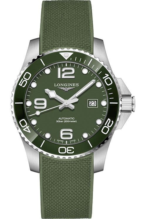 Longines Hydro Conquest Green Dial Stainless Steel Men's Watch L37824069 - Kamal Watch Company