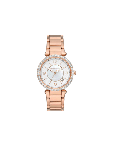Michael Kors Parker Three-Hand Rose Gold-Tone Stainless Steel Watch - Kamal Watch Company
