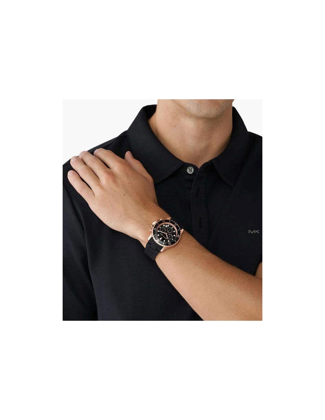 Michael Kors Mens 45 mm Everest Black Dial Ceramic Chronograph Watch - MK9055 - Kamal Watch Company