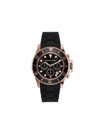 Michael Kors Mens 45 mm Everest Black Dial Ceramic Chronograph Watch - MK9055 - Kamal Watch Company