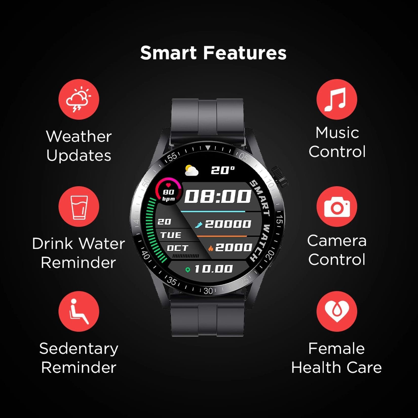 Fire-Boltt Talk Pro Smartwatch with Bluetooth Calling BSW038 BLACK - Kamal Watch Company