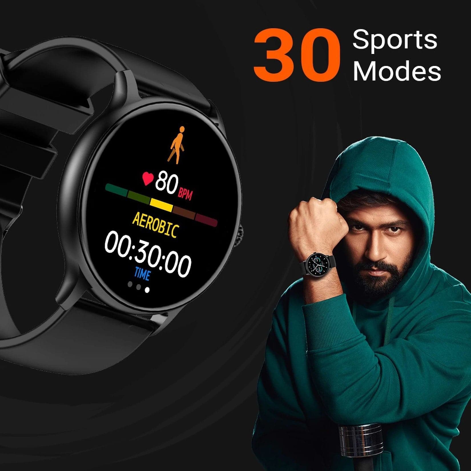 Fire-Boltt Hurricane Smartwatch BSW034 BLACK - Kamal Watch Company