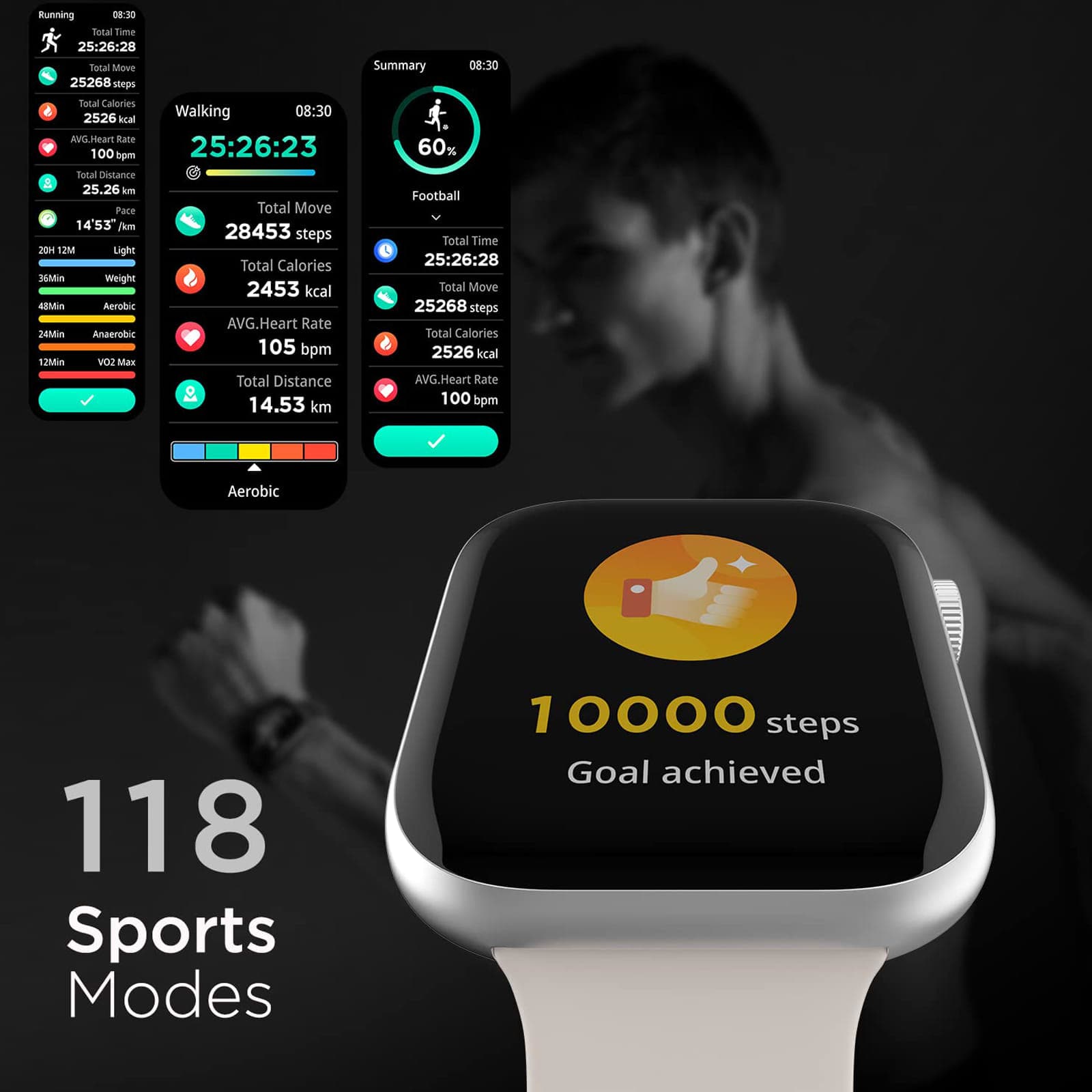 Fire-Boltt Ring 3 Smartwatch with Bluetooth Calling BSW043-SILVER - Kamal Watch Company
