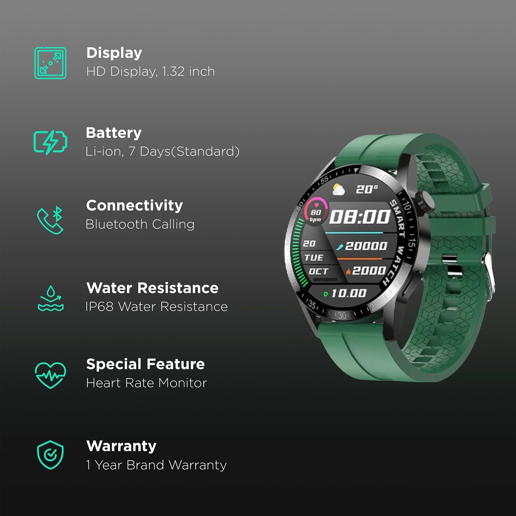 Fire-Boltt Talk Pro Smartwatch with Bluetooth Calling BSW038 TEAL - Kamal Watch Company