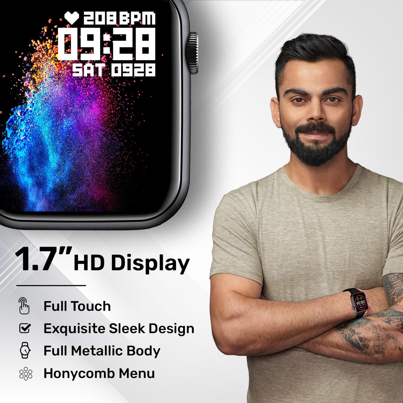 Fire-Boltt Ring Smartwatch with Bluetooth Calling BSW005 RED - Kamal Watch Company