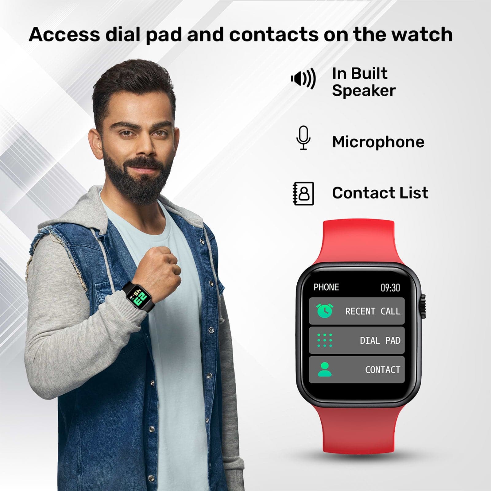 Fire-Boltt Ring Smartwatch with Bluetooth Calling BSW005 RED - Kamal Watch Company