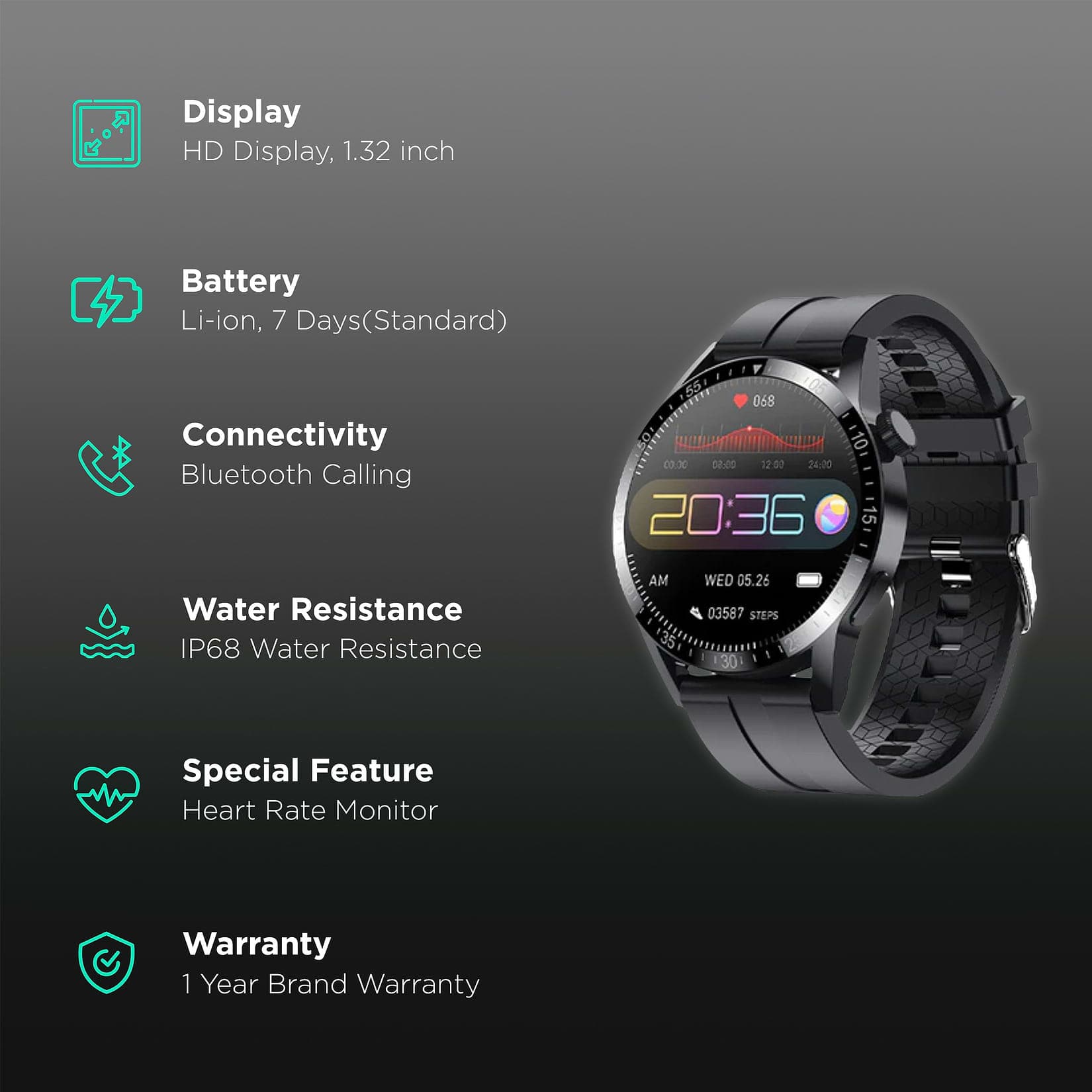 Fire-Boltt Talk Pro Smartwatch with Bluetooth Calling BSW038 BLACK - Kamal Watch Company