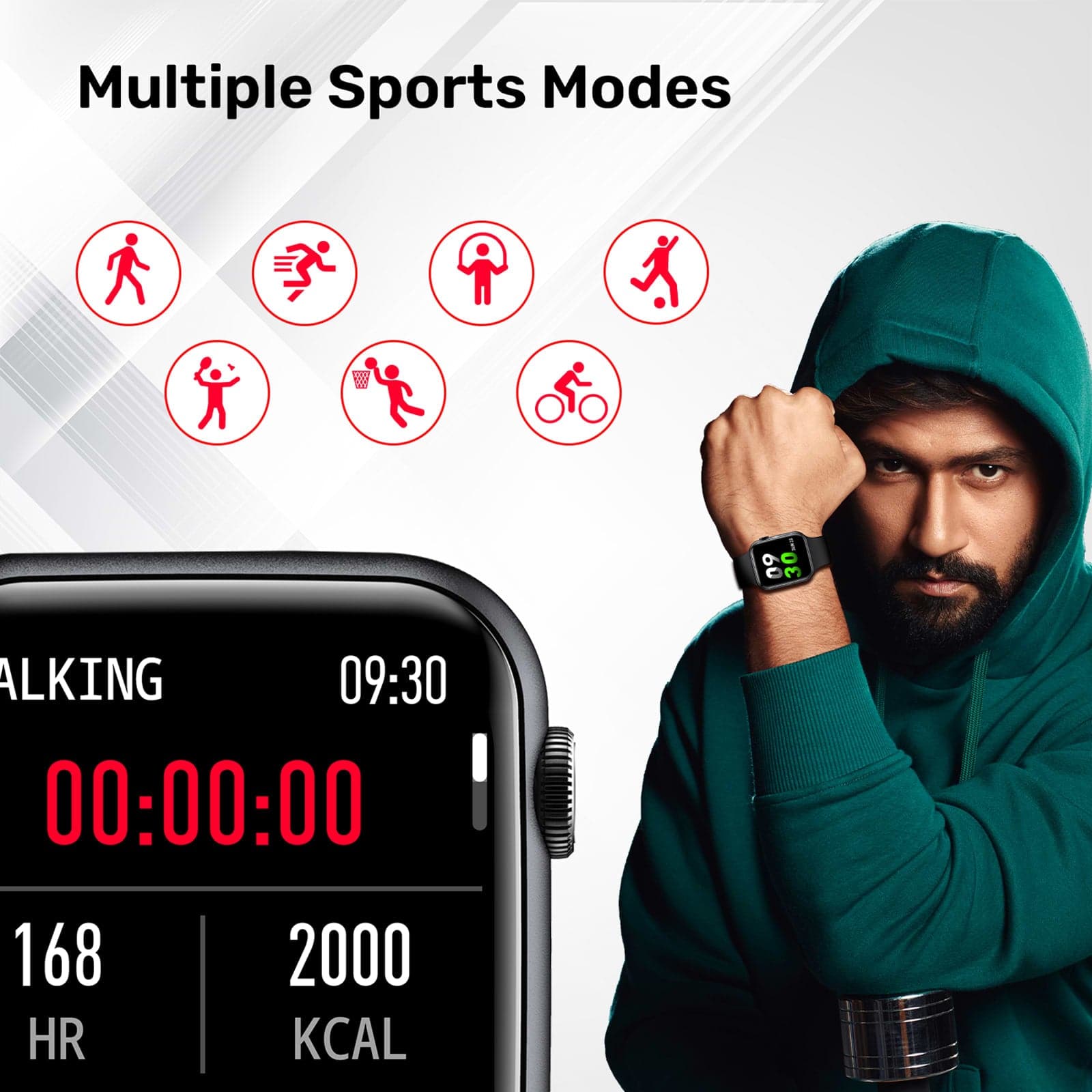 Fire-Boltt Ring Smartwatch with Bluetooth Calling BSW005 RED - Kamal Watch Company