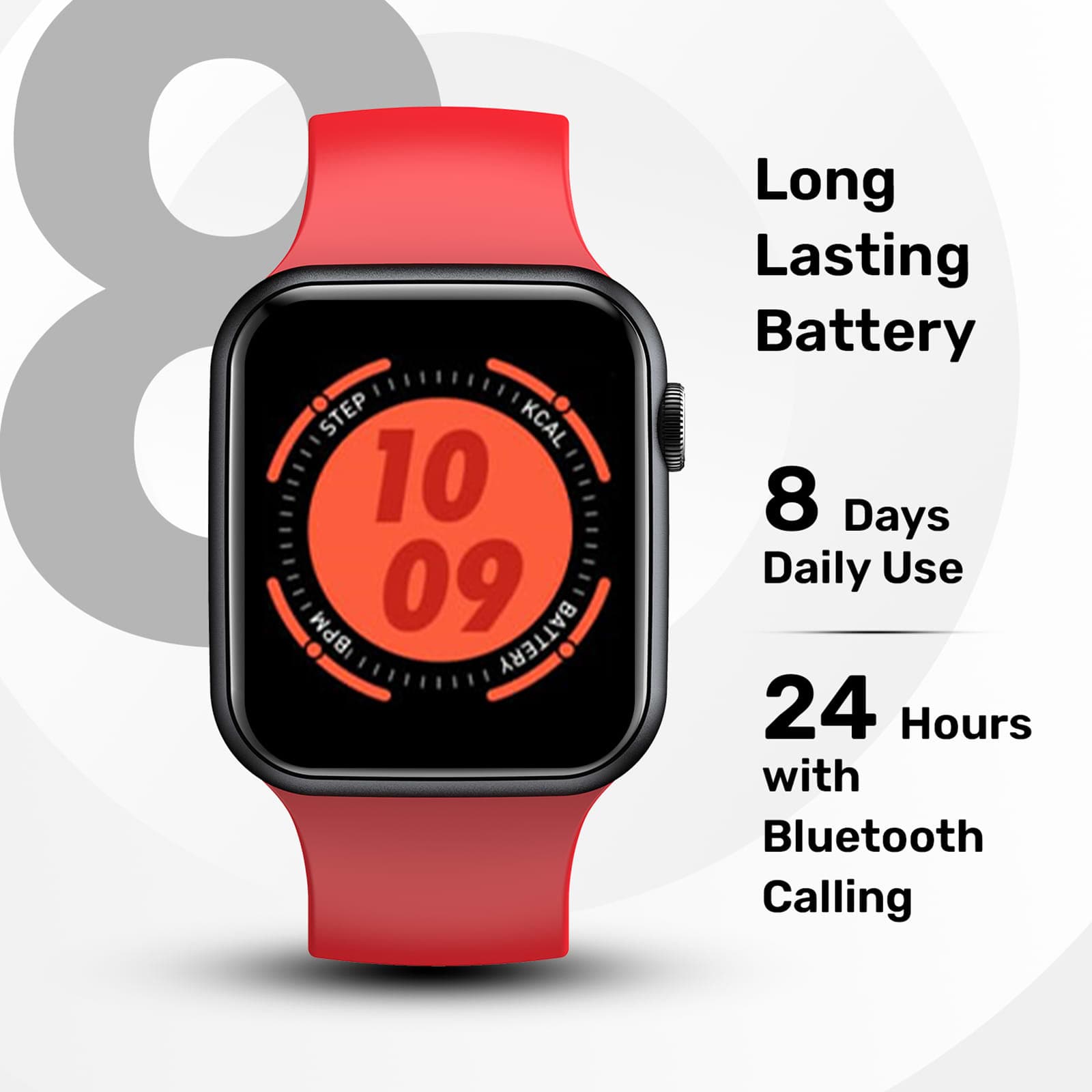 Fire-Boltt Ring Smartwatch with Bluetooth Calling BSW005 RED - Kamal Watch Company
