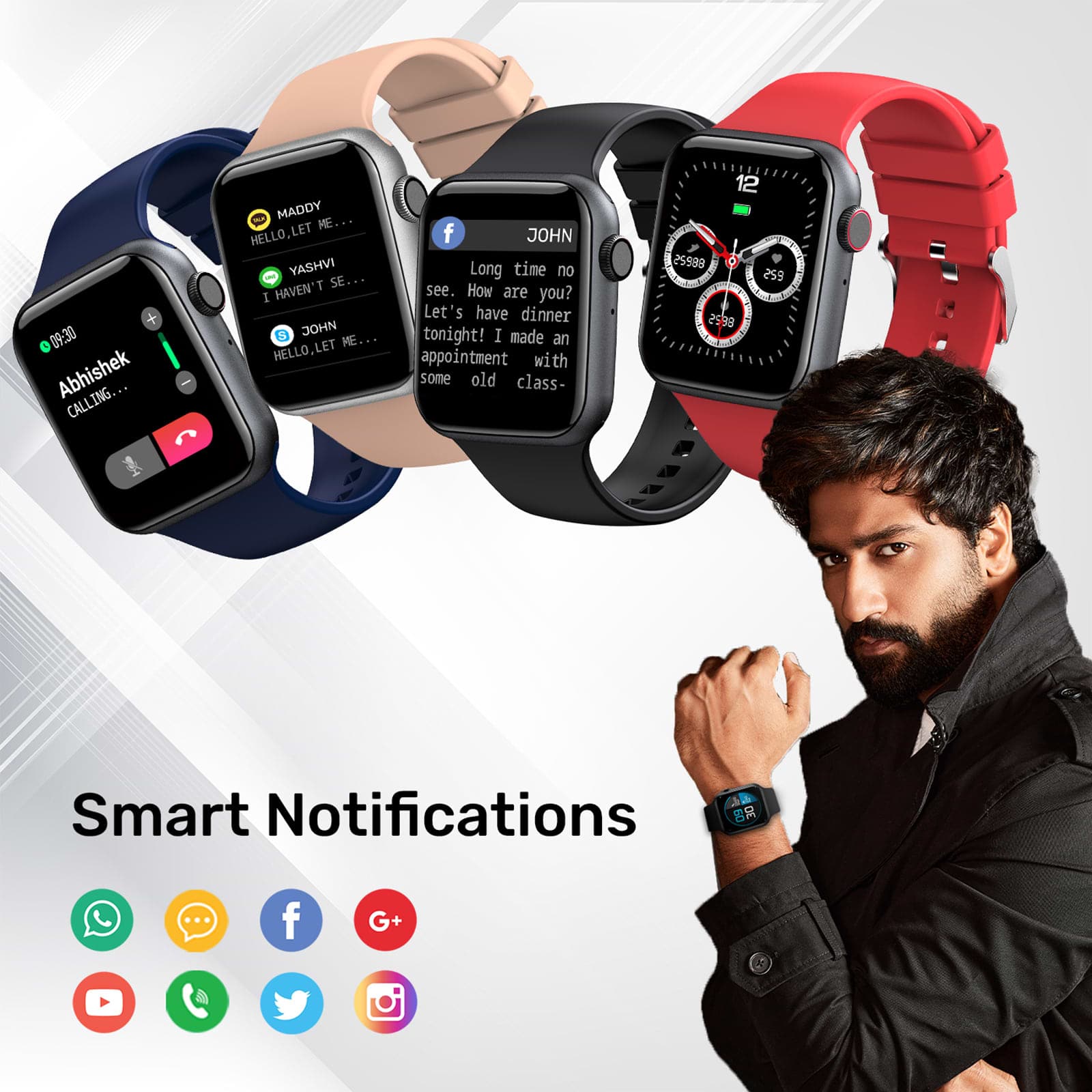 Fire-Boltt Ring Smartwatch with Bluetooth Calling BSW005 RED - Kamal Watch Company