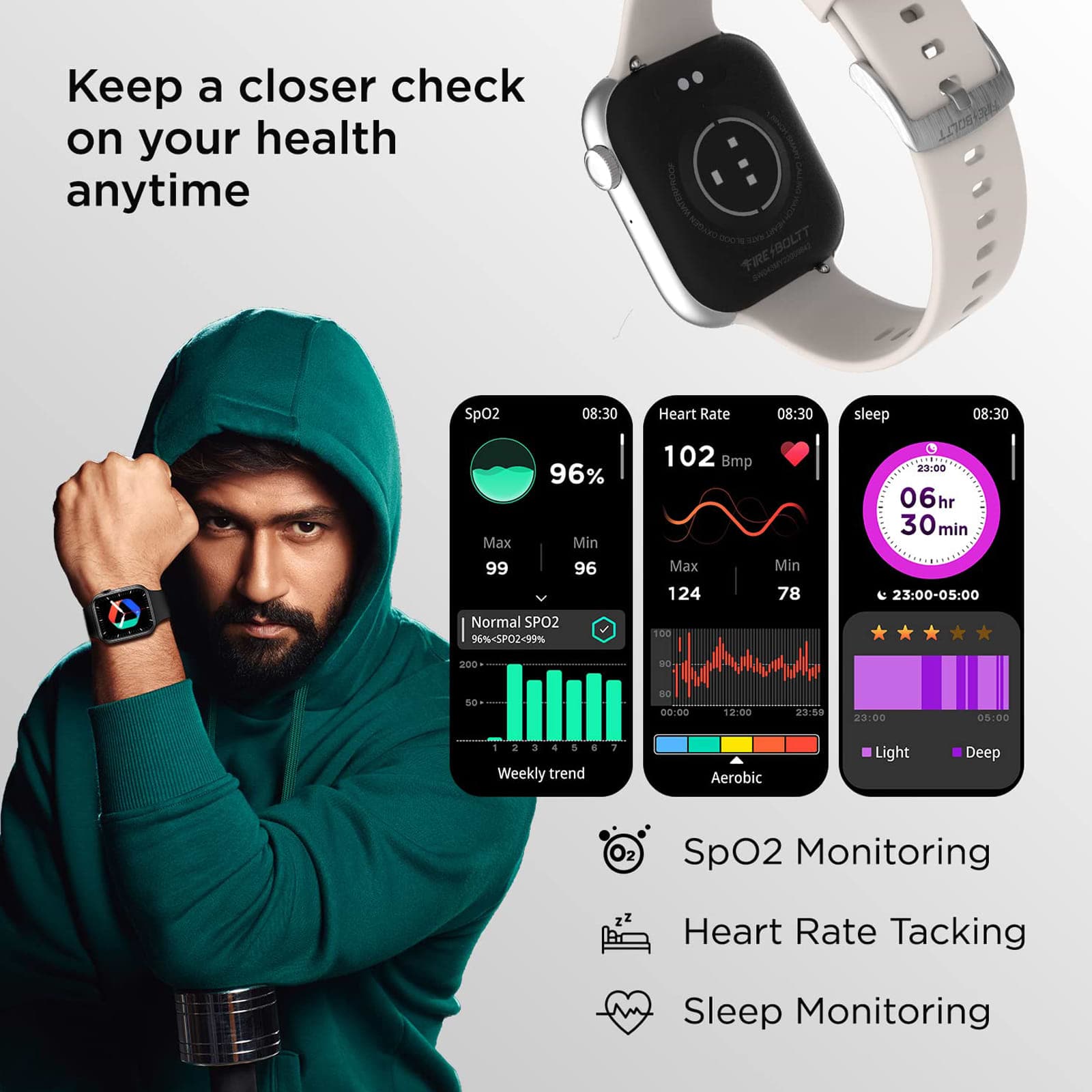 Fire-Boltt Ring 3 Smartwatch with Bluetooth Calling BSW043-SILVER - Kamal Watch Company