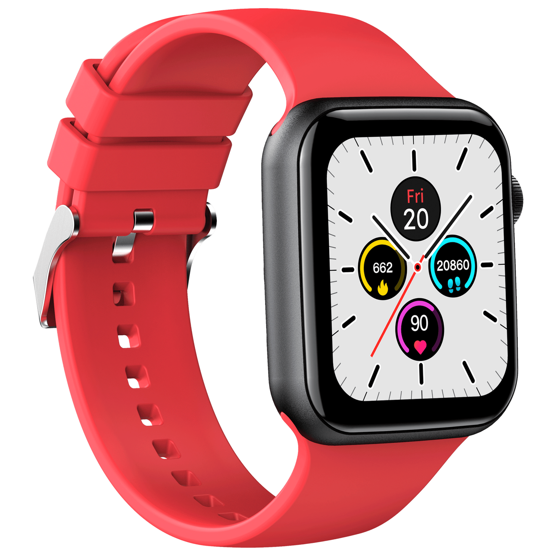 Fire-Boltt Ring Smartwatch with Bluetooth Calling BSW005 RED - Kamal Watch Company