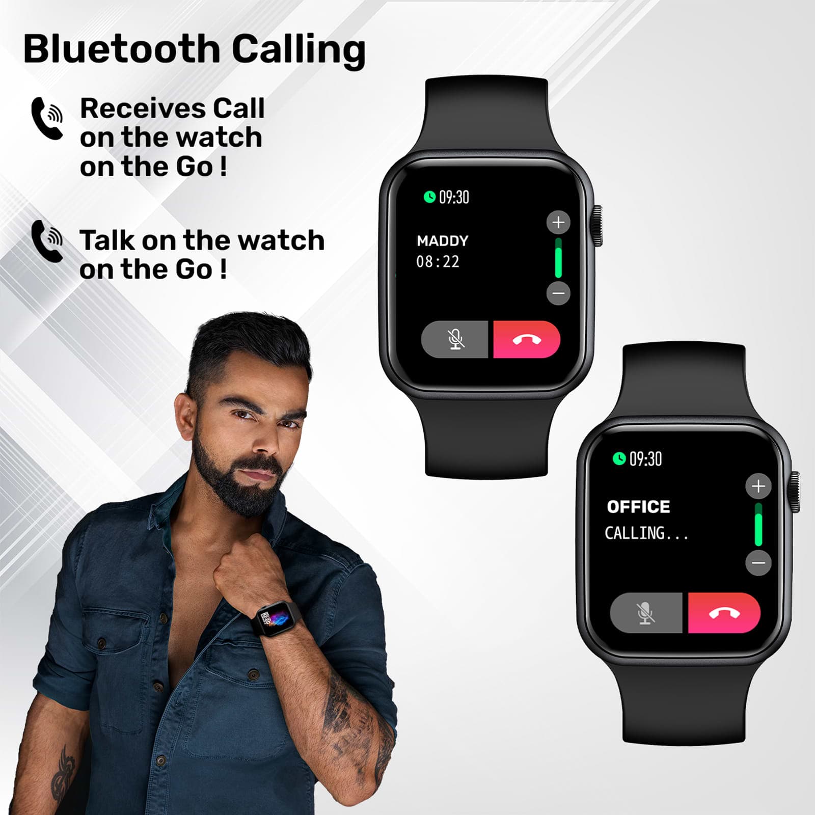 Fire-Boltt Ring Smartwatch with Bluetooth Calling BSW005 BLACK - Kamal Watch Company