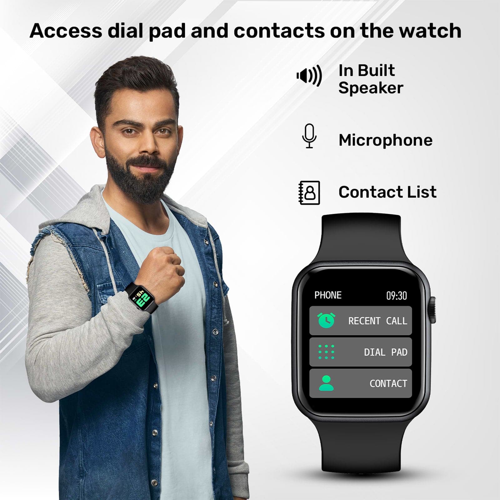 Fire-Boltt Ring Smartwatch with Bluetooth Calling BSW005 BLACK - Kamal Watch Company