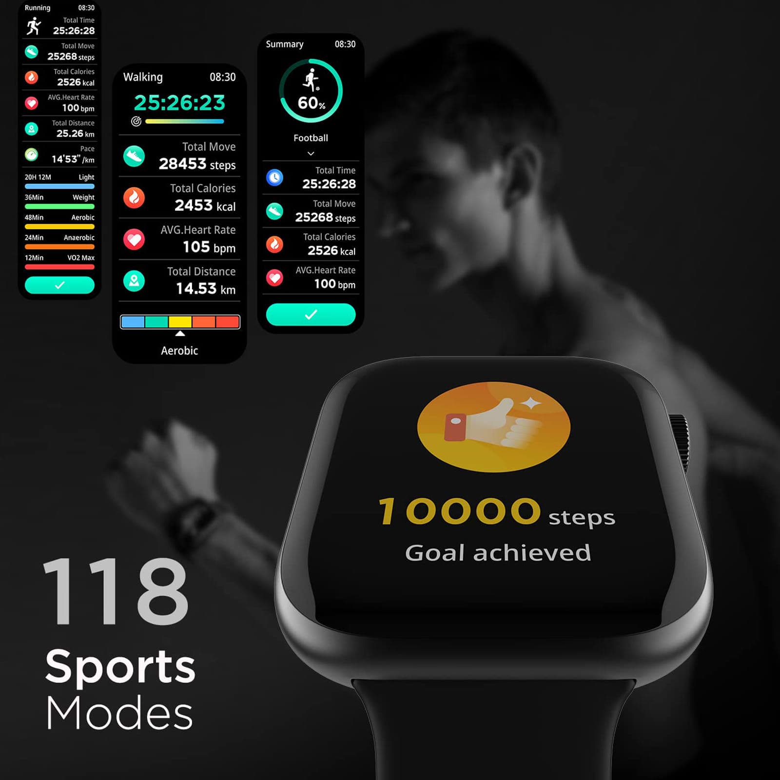 Fire-Boltt Ring 3 Smartwatch with Bluetooth Calling BSW043-BLACK - Kamal Watch Company