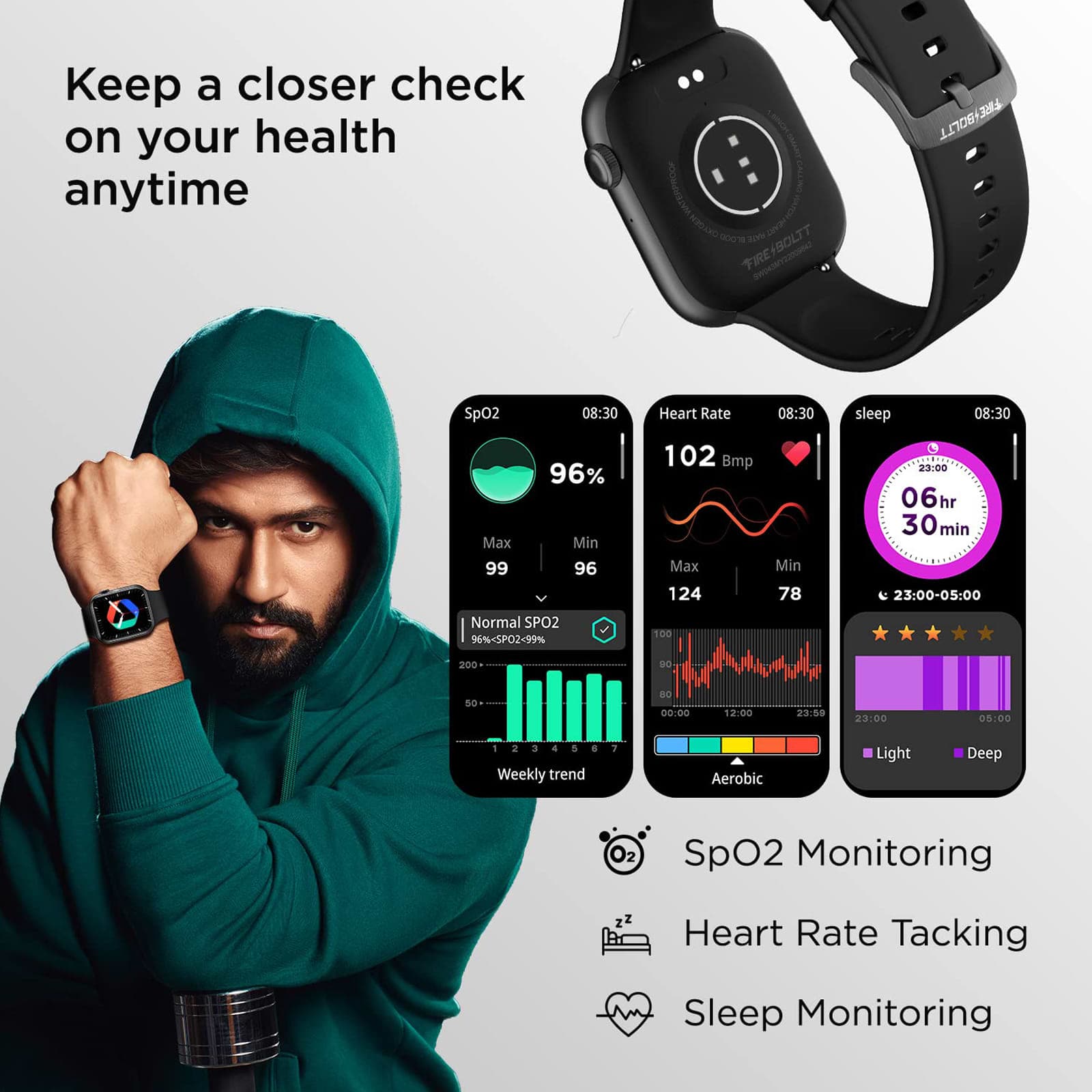 Fire-Boltt Ring 3 Smartwatch with Bluetooth Calling BSW043-BLACK - Kamal Watch Company
