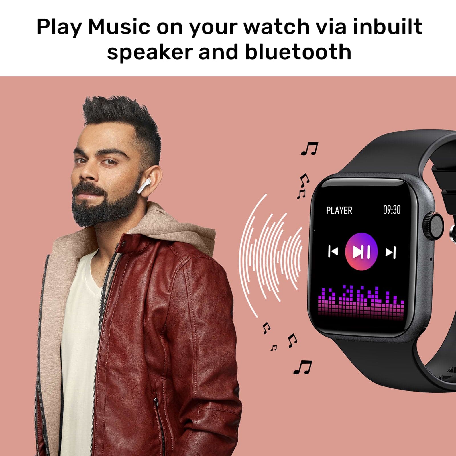 Fire-Boltt Ring Smartwatch with Bluetooth Calling BSW005 BLACK - Kamal Watch Company