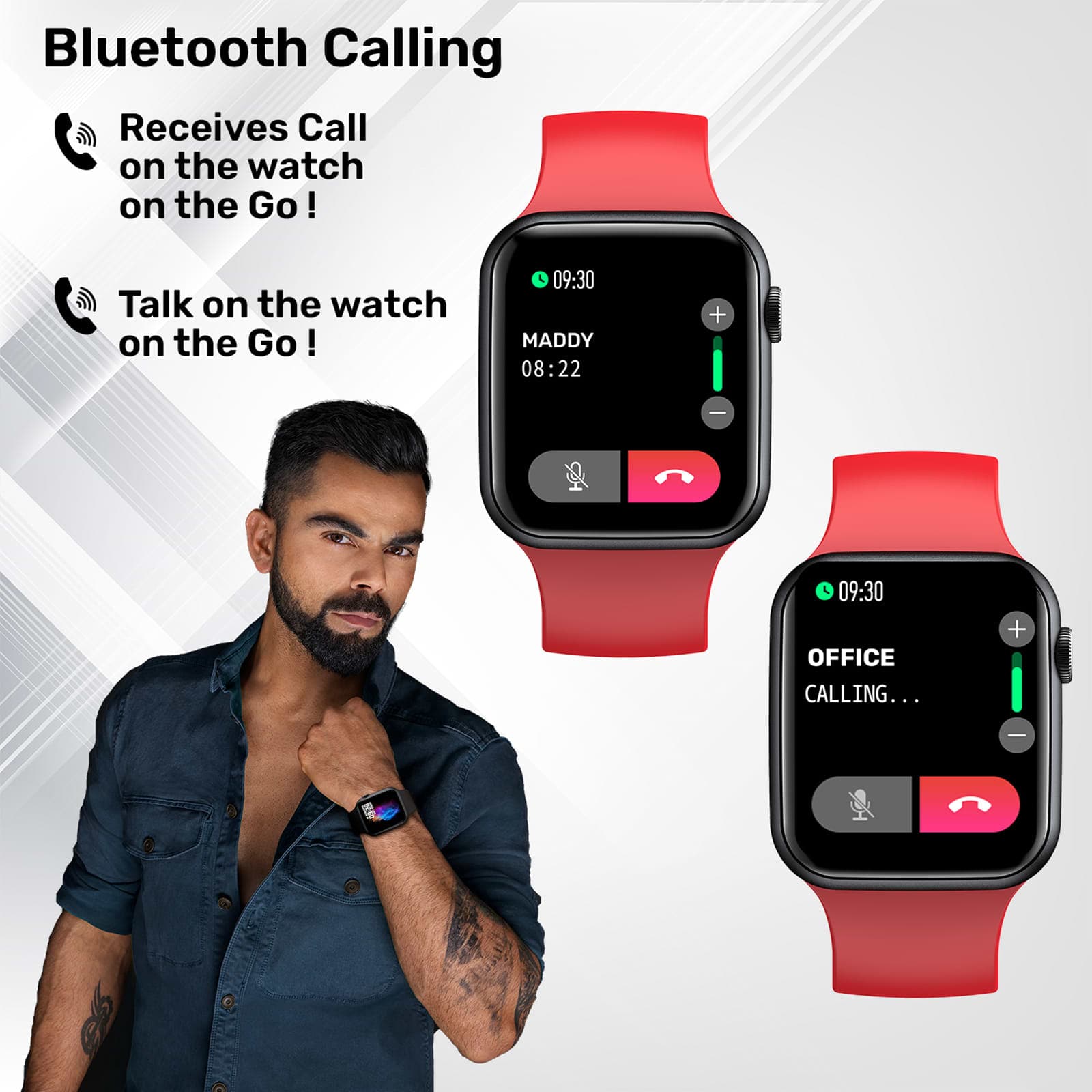 Fire-Boltt Ring Smartwatch with Bluetooth Calling BSW005 RED - Kamal Watch Company