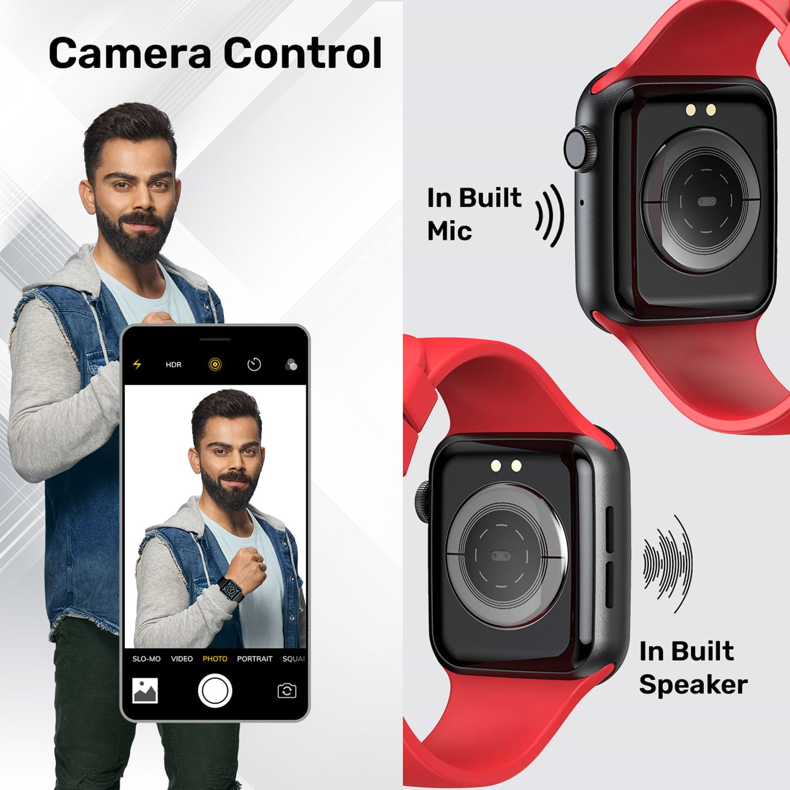 Fire-Boltt Ring Smartwatch with Bluetooth Calling BSW005 RED - Kamal Watch Company