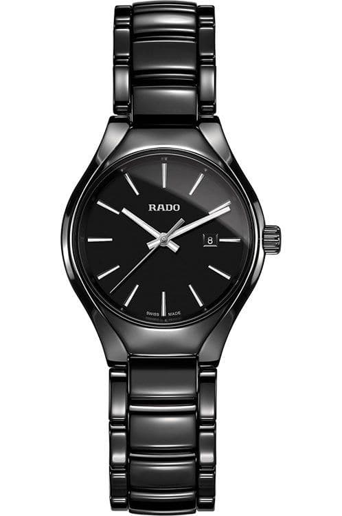 Rado True Quartz Black Dial Black High-tech Ceramic Women's Watch - Kamal Watch Company