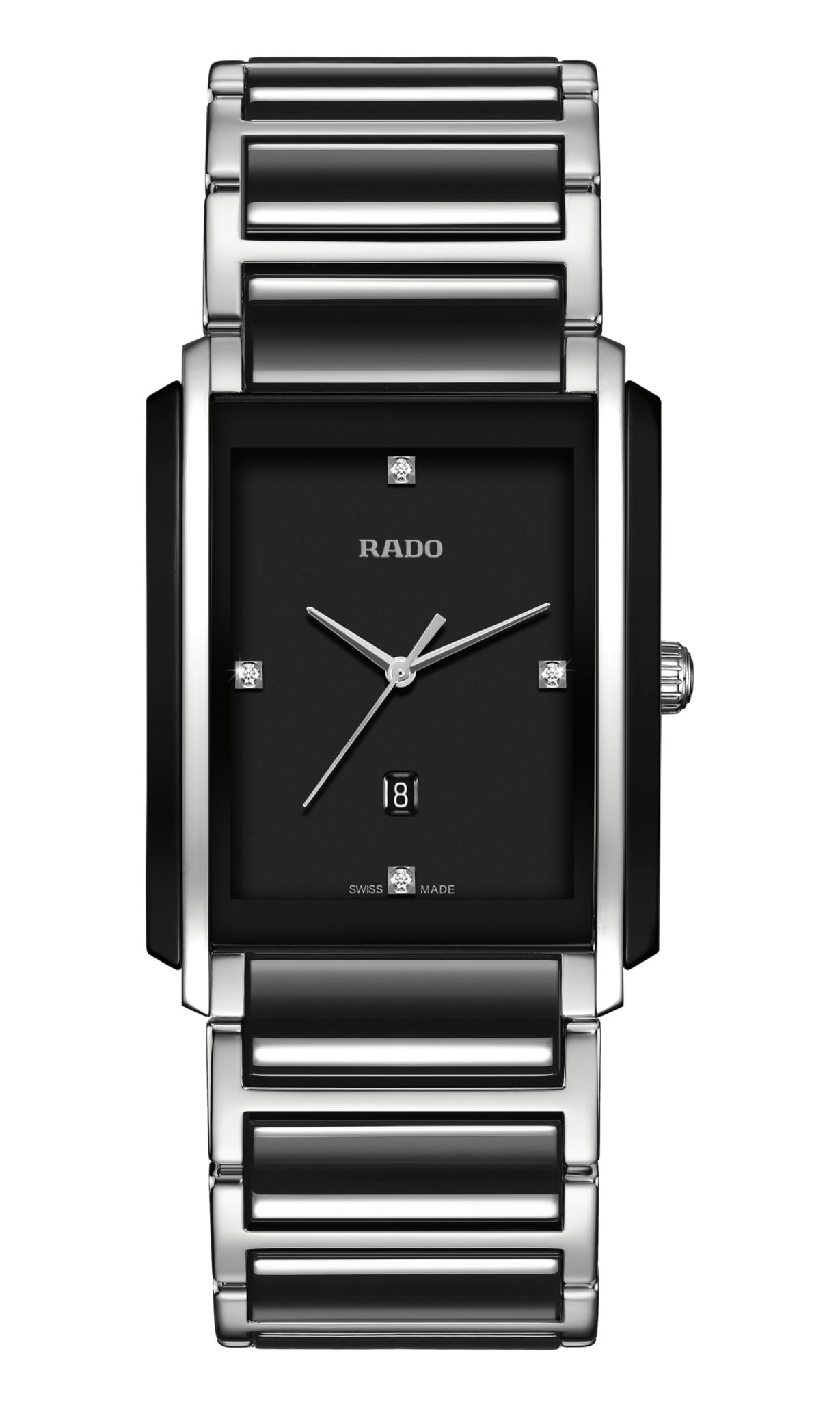 Rado Integral Diamonds Black Dial Square Quartz Women's Watch - Kamal Watch Company