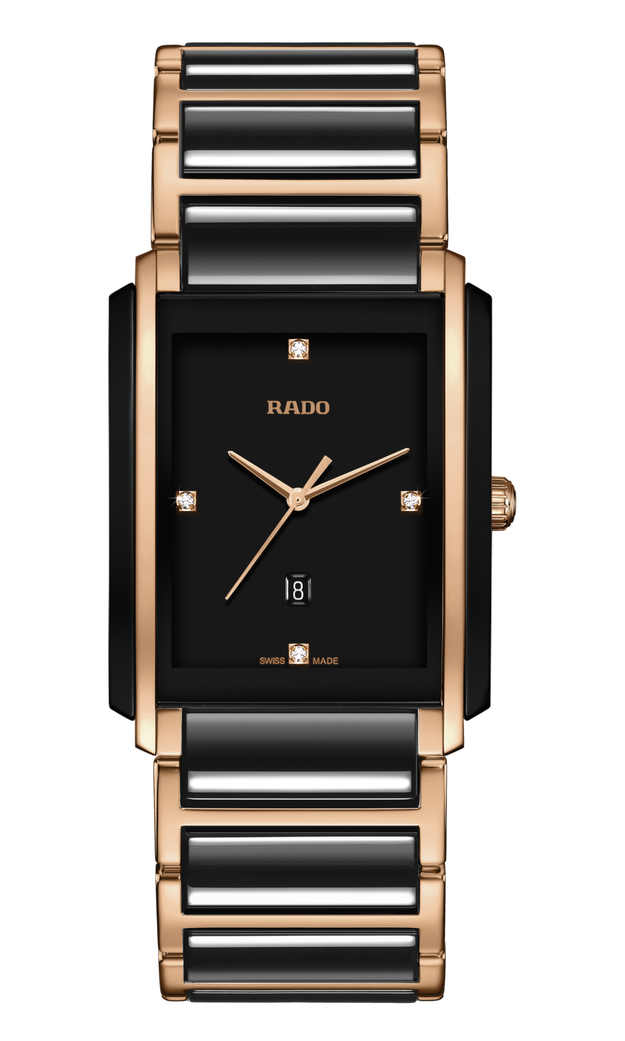 Rado Integral Black Dial Ceramic Diamond Men's Watch - Kamal Watch Company