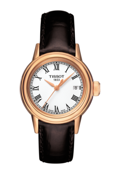 TISSOT Carson White Dial Brown Leather Ladies Watch T085.210.36.013.00 - Kamal Watch Company