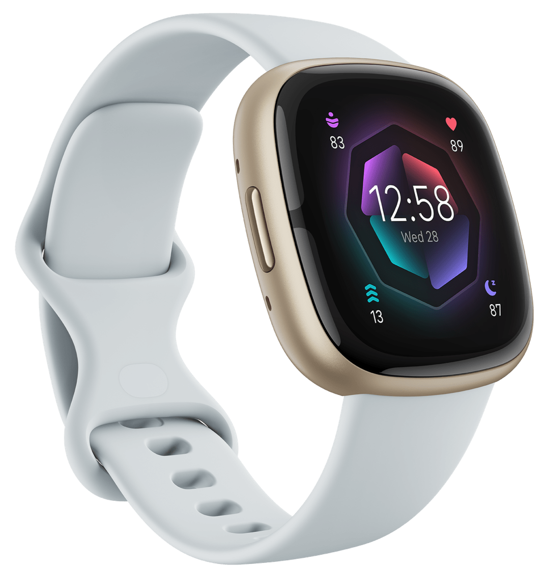 FITBIT SENSE 2 Blue Mist / Soft Gold Aluminium FB521GLBM-FRCJK - Kamal Watch Company