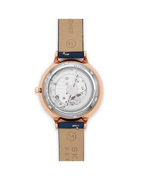 Anita 36 mm Silver Dial Leather Analog Watch for Women - SKW3083 - Kamal Watch Company