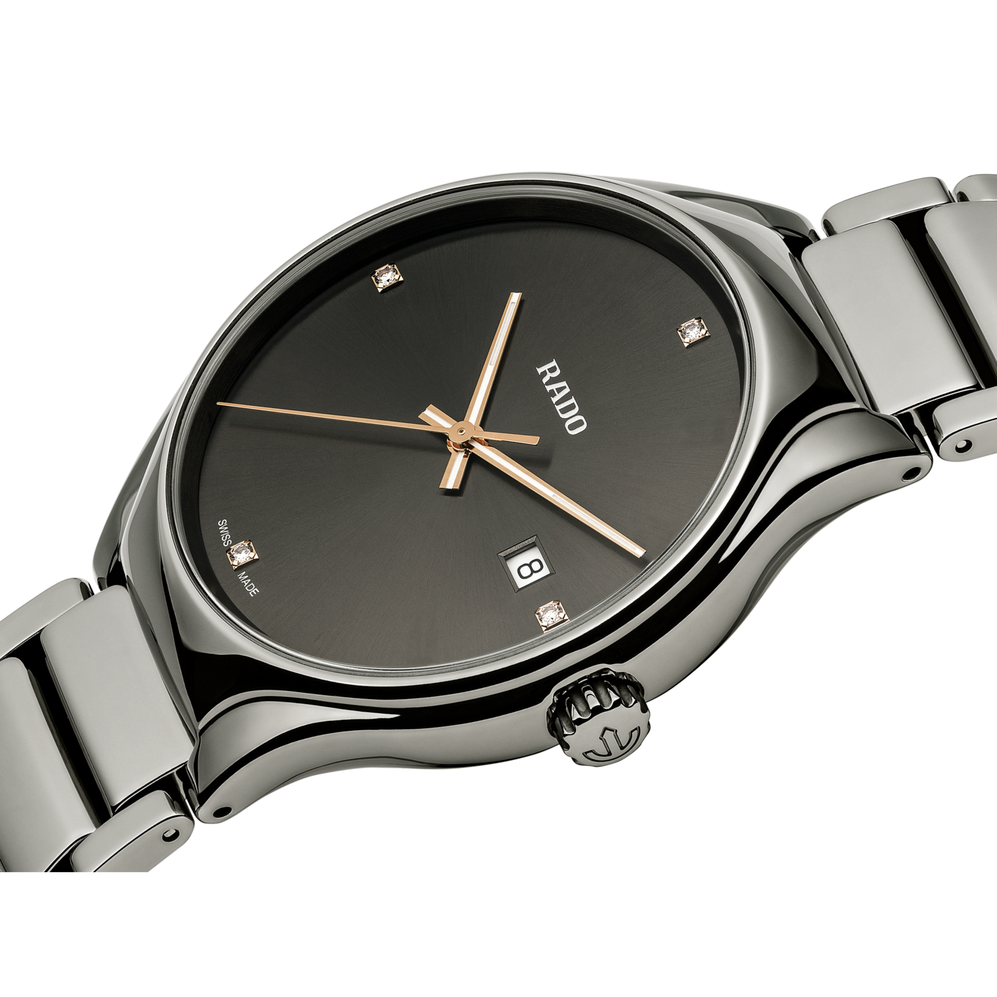 Rado True Grey Dial Diamond Watch for Men - Kamal Watch Company