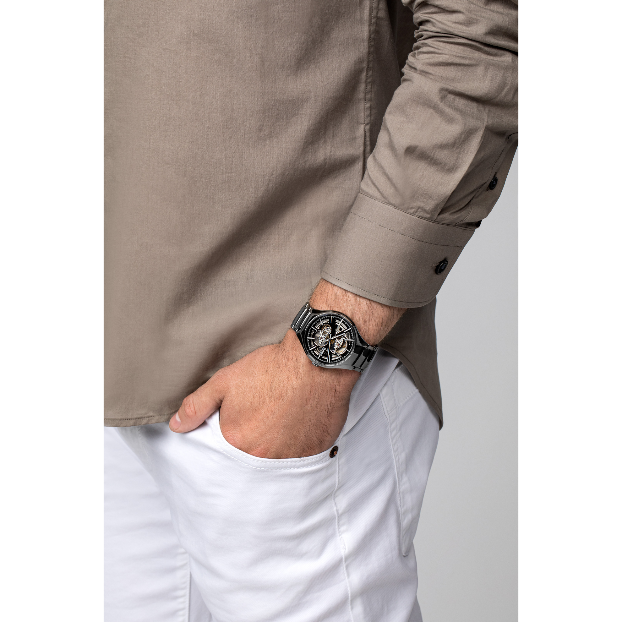 Rado True Grey Dial Diamond Watch For Men
