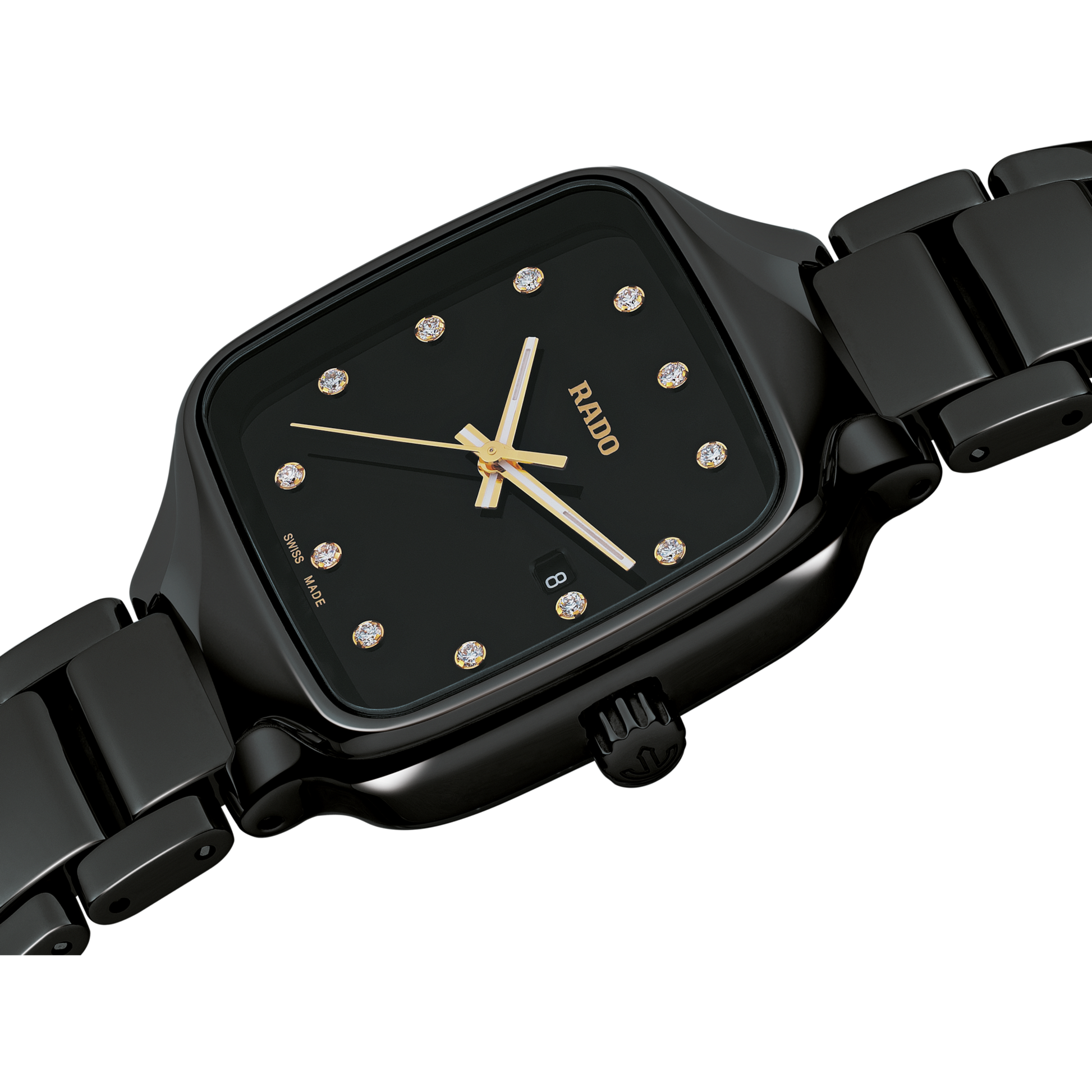 Rado True Square Diamonds Ceramic Watch for Women - Kamal Watch Company