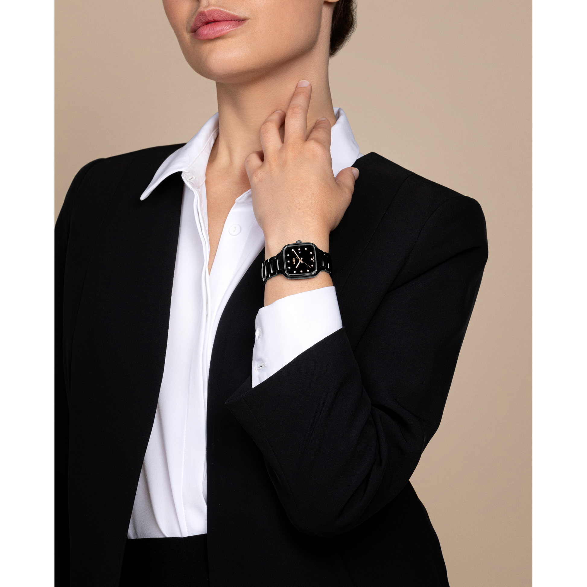Rado True Square Diamonds Ceramic Watch for Women - Kamal Watch Company