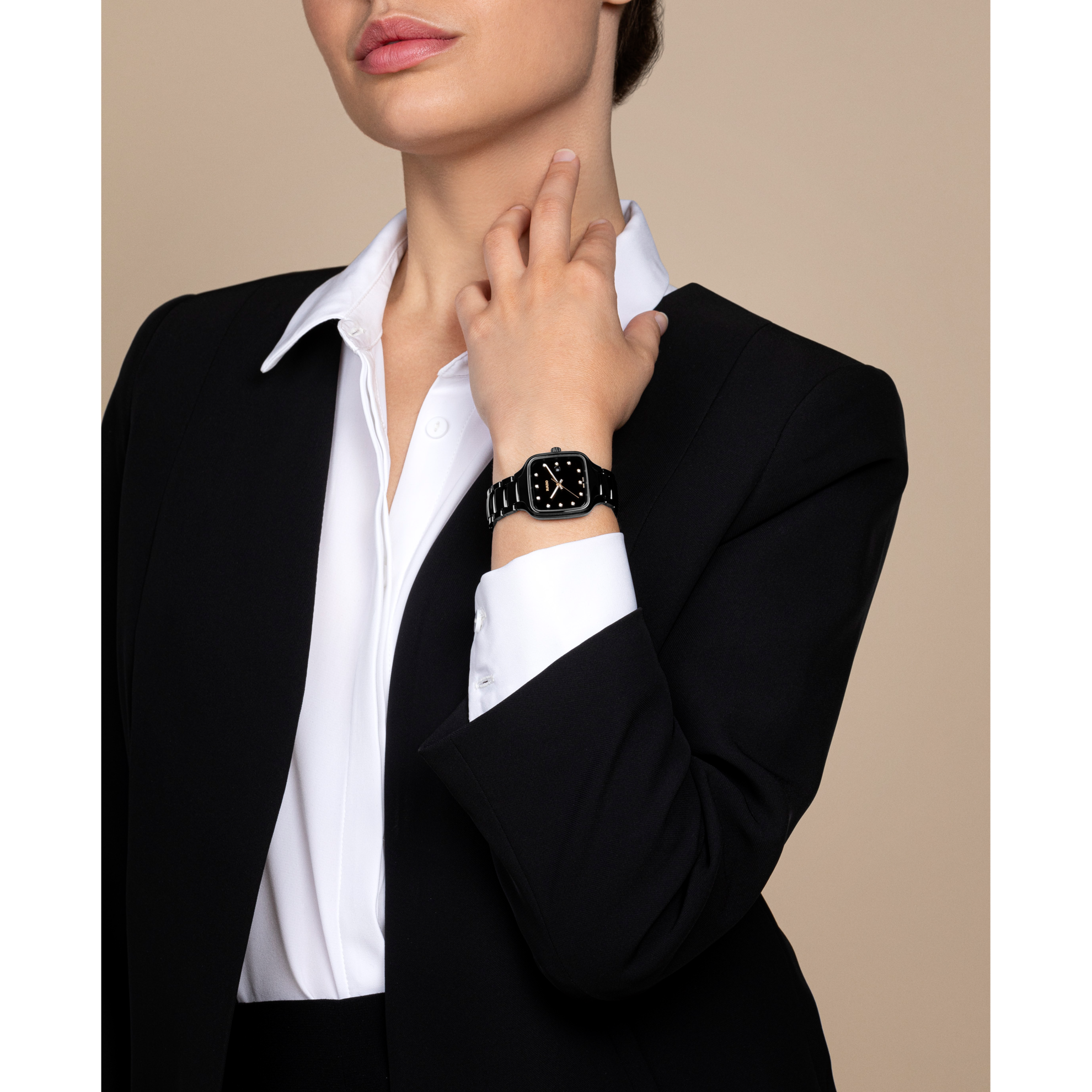 Rado True Square Diamonds Ceramic Watch For Women