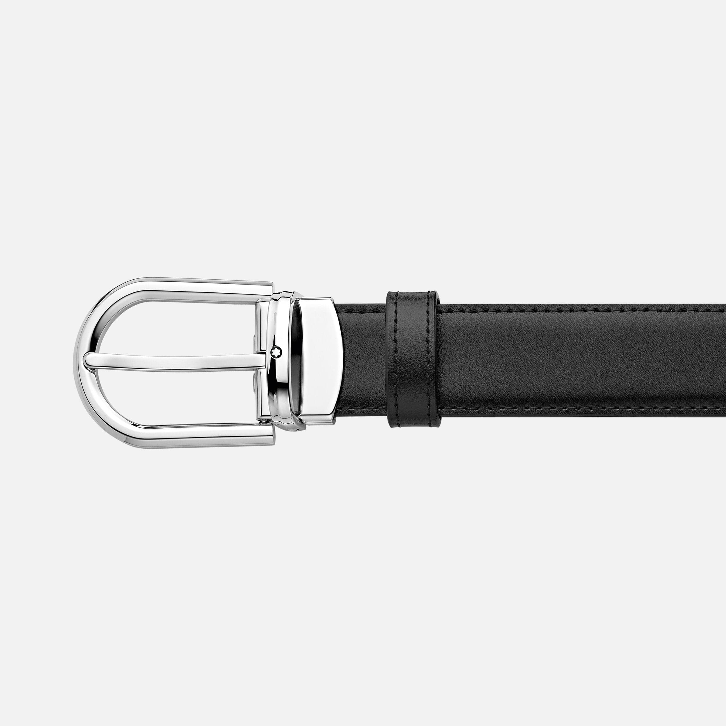 Montblanc Horseshoe buckle black/brown 30 mm reversible leather belt MB123890 - Kamal Watch Company