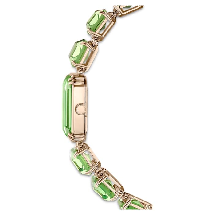 Swarovski Octagon cut bracelet, Green, Champagne gold-tone finish 5630834 - Kamal Watch Company